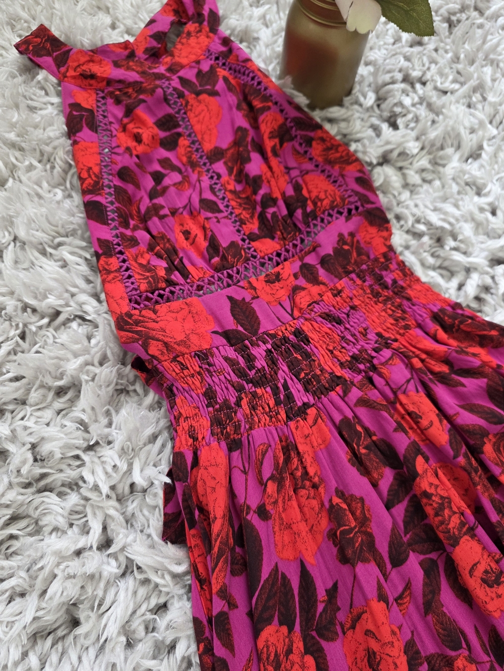 Abel The Label Floral Maxi Dress - Smocked Waist Sz S - Picture 7 of 16